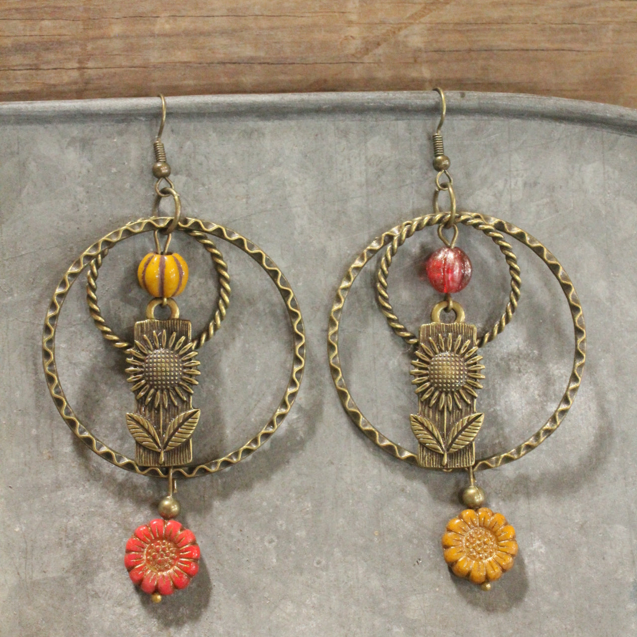 Pumpkins & Sunflowers Dangle Drop Earrings
