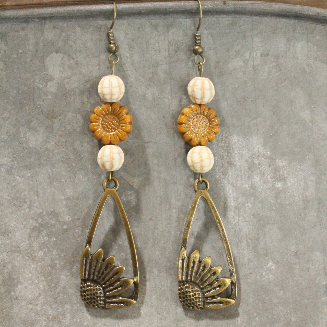 Growing Pumpkins & Sunflowers Dangle Earrings