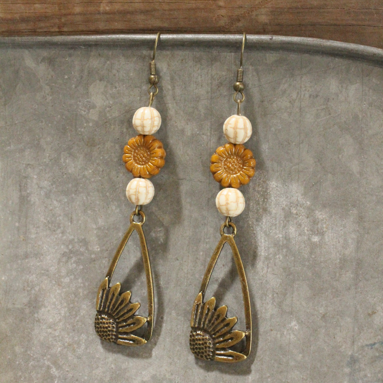 Growing Pumpkins & Sunflowers Dangle Earrings