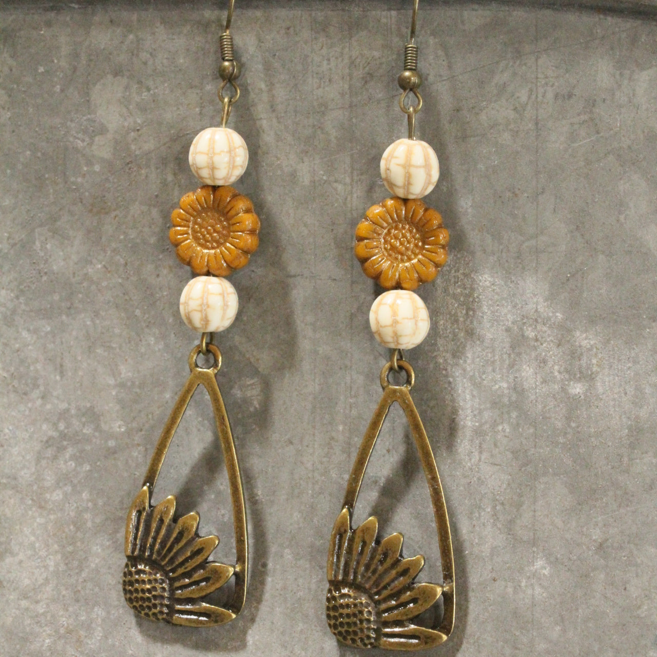 Growing Pumpkins & Sunflowers Dangle Earrings