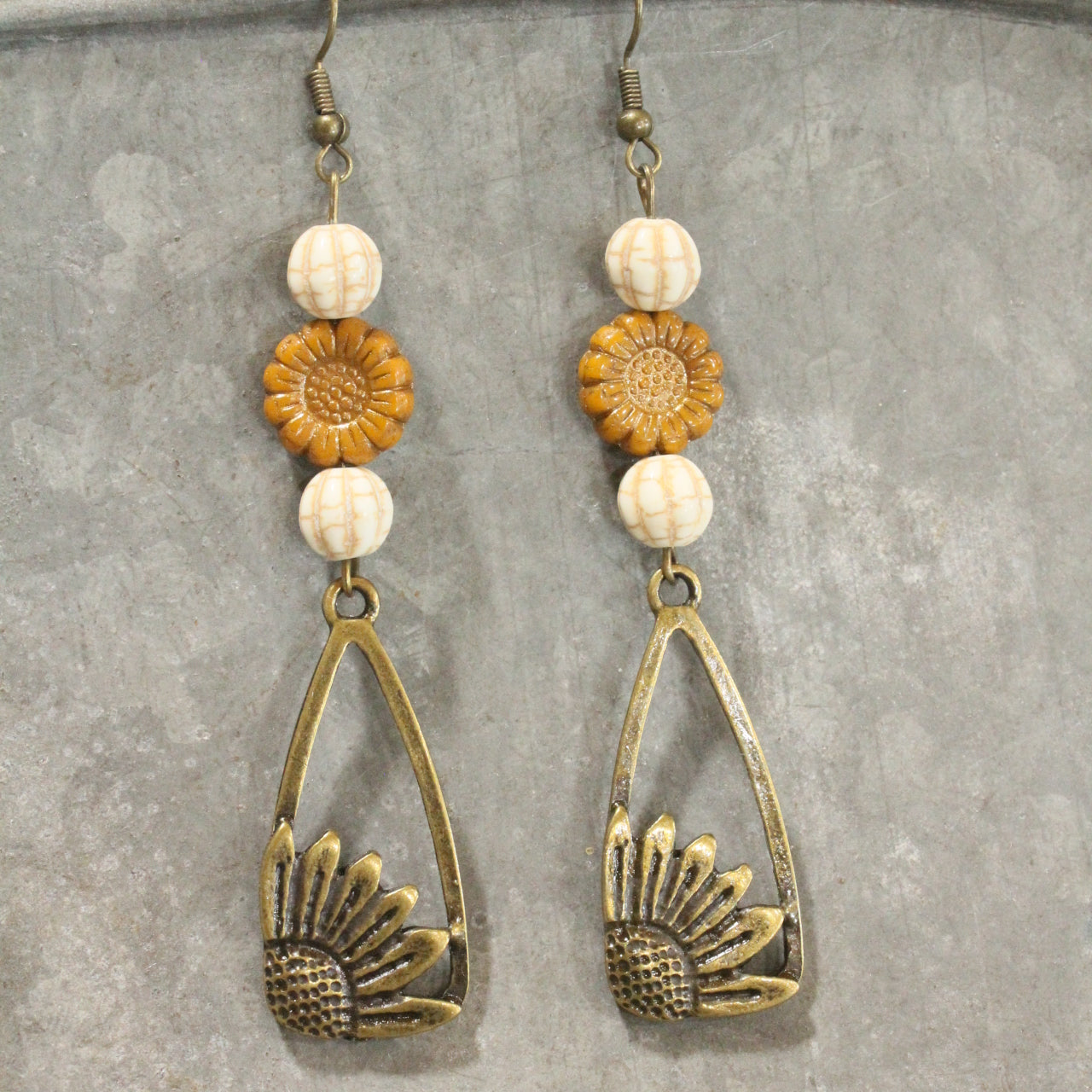 Growing Pumpkins & Sunflowers Dangle Earrings