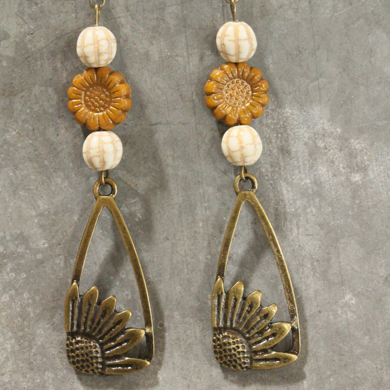 Growing Pumpkins & Sunflowers Dangle Earrings