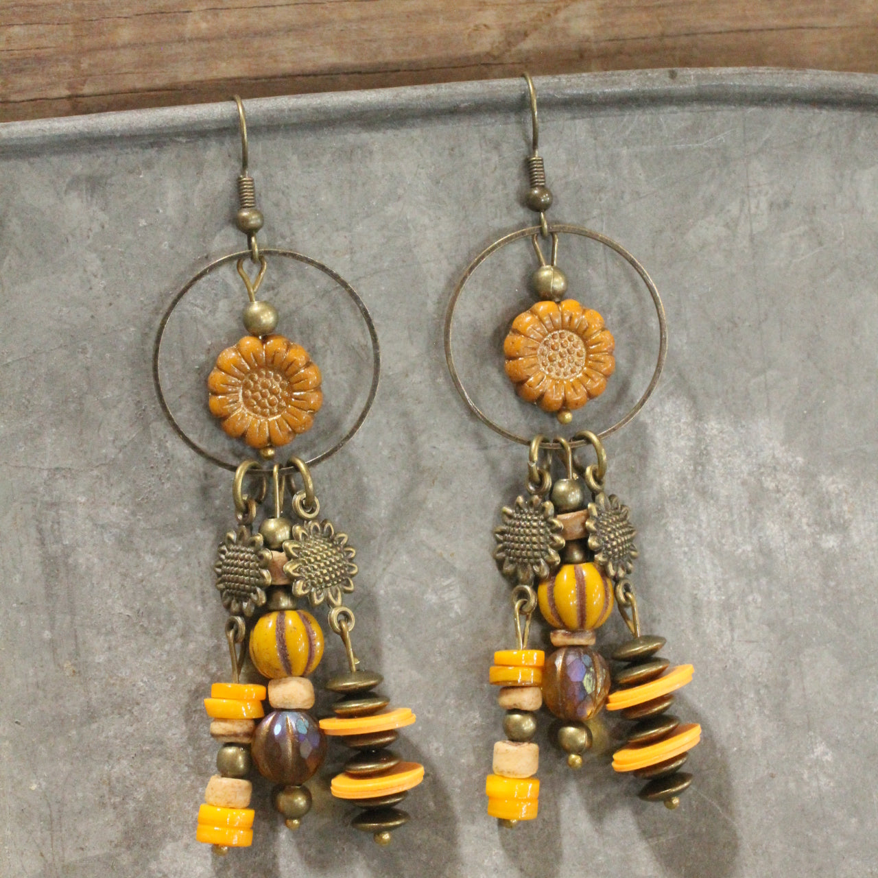 Pumpkins & Sunflowers Hoop Earrings