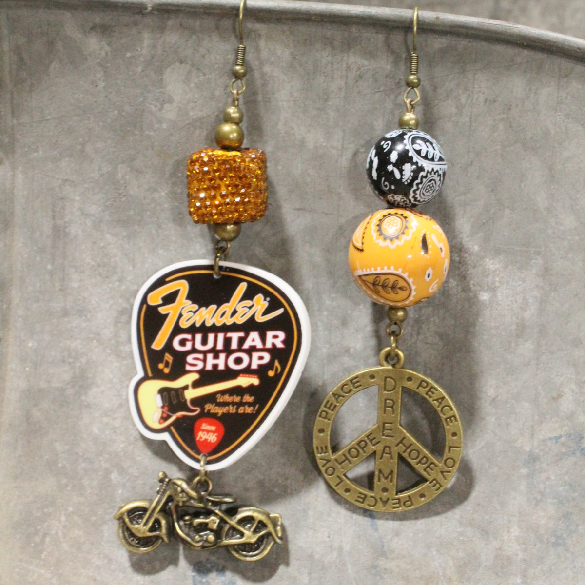 Woodstock & Fender Dangle Earrings