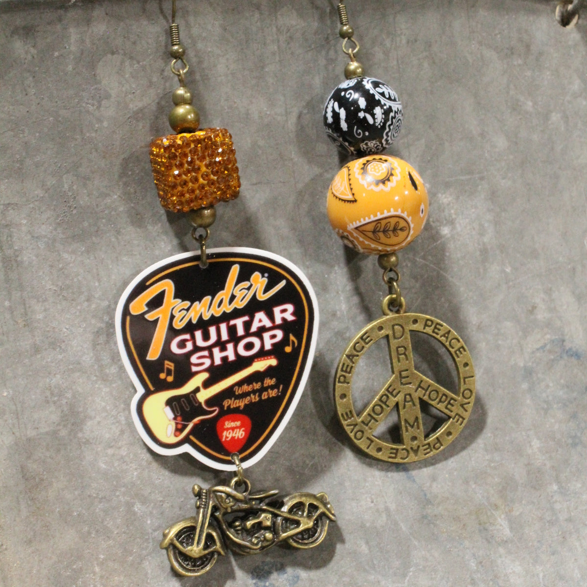 Woodstock & Fender Dangle Earrings