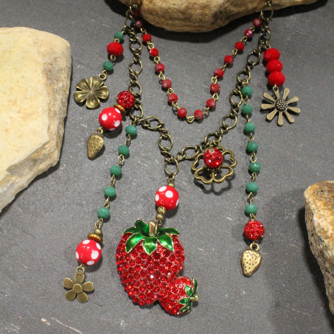 Strawberry Patch Charm'd Necklace