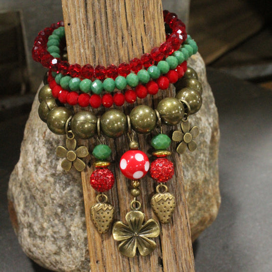 Strawberry Patch Bracelet Set