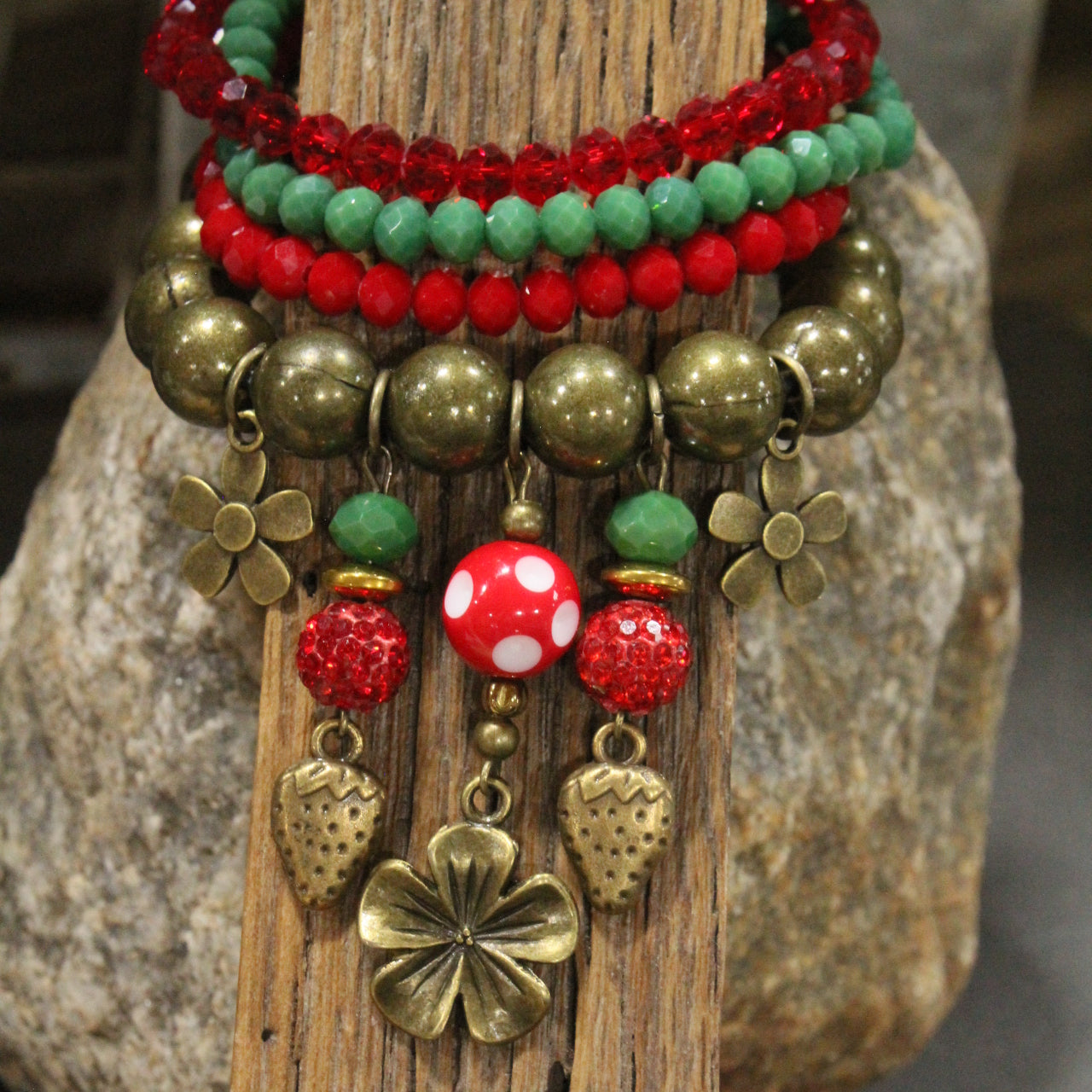 Strawberry Patch Bracelet Set