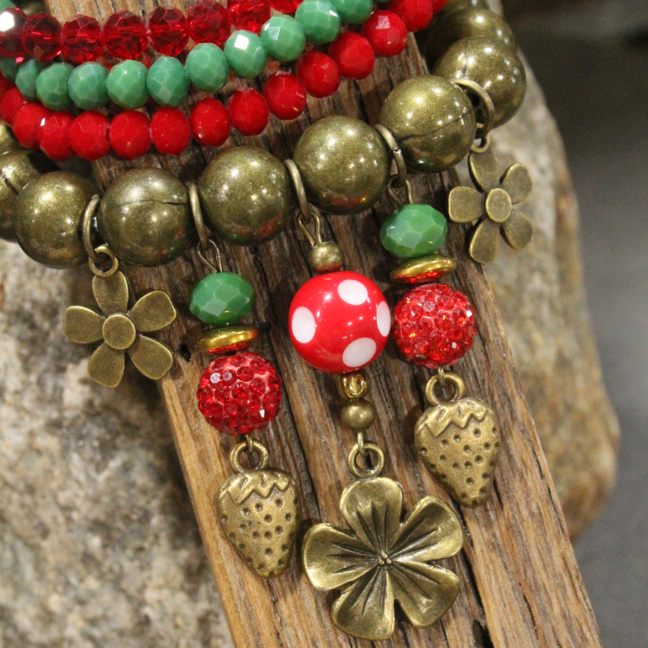 Strawberry Patch Bracelet Set