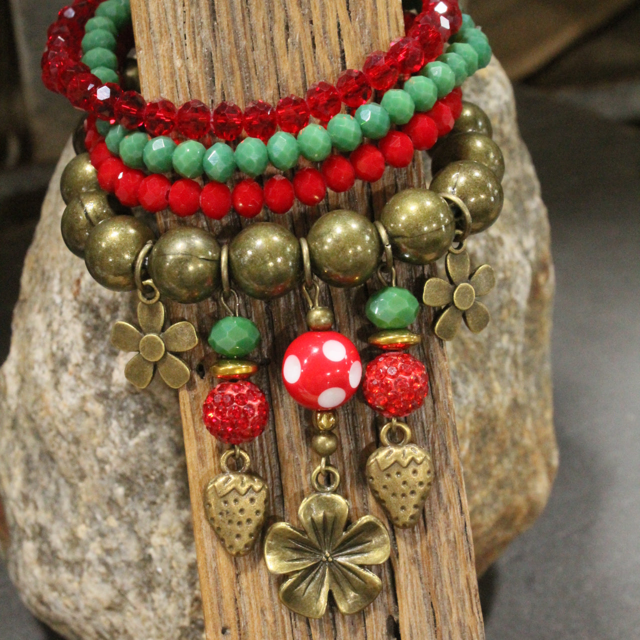 Strawberry Patch Bracelet Set