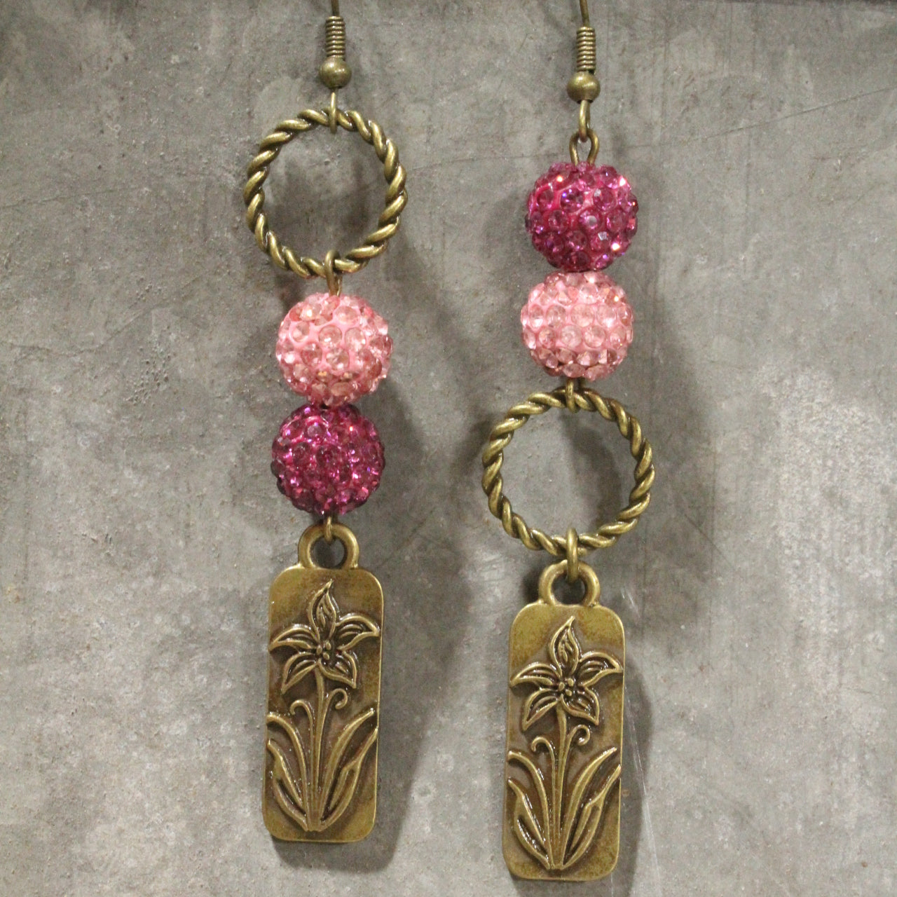 Smell The Iris Garden Green Dangle Earrings