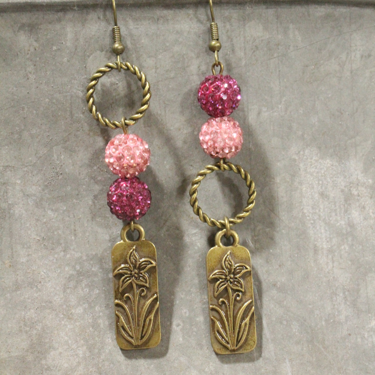Smell The Iris Garden Green Dangle Earrings
