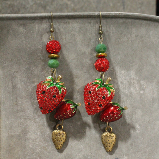 Strawberry Patch Dangle Earrings