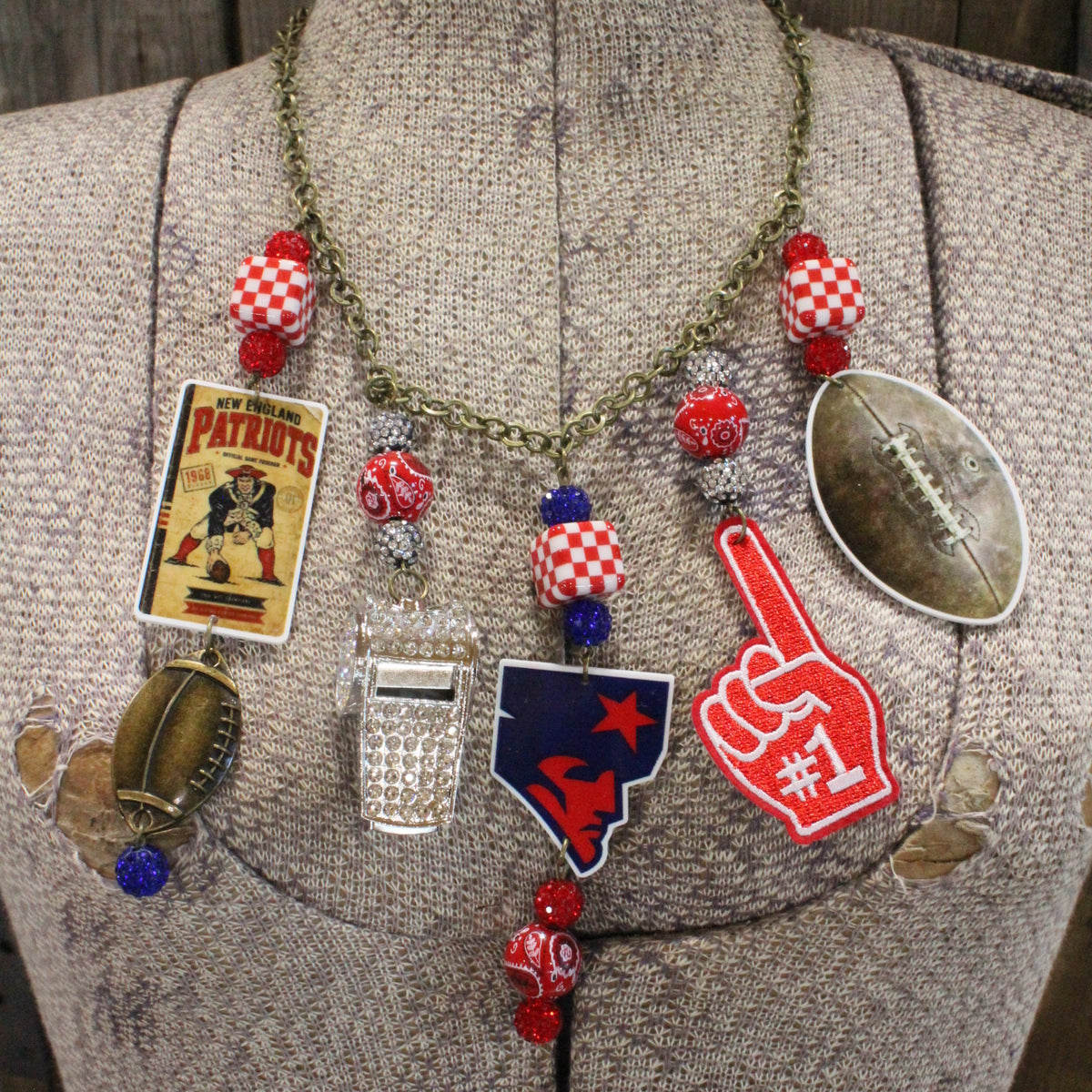How 'Bout Those Patriots Charm'd Necklace