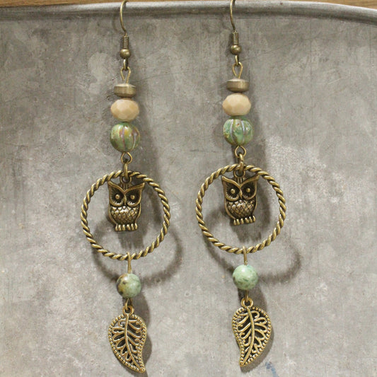 Spread Your Wings Owl Dangle Drop Earrings
