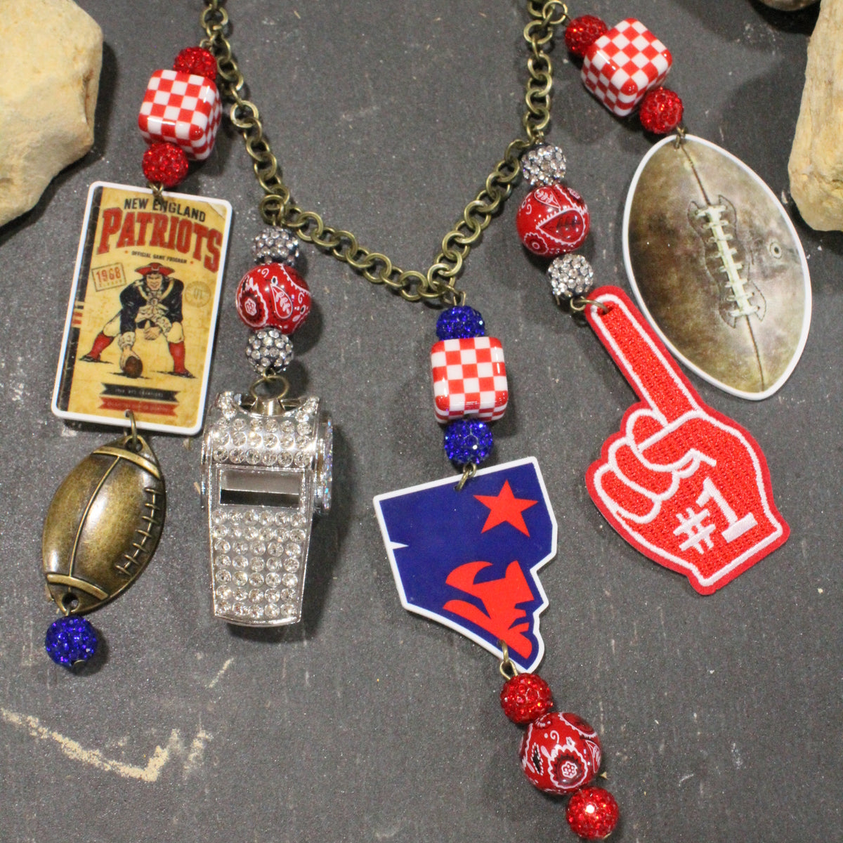 How 'Bout Those Patriots Charm'd Necklace