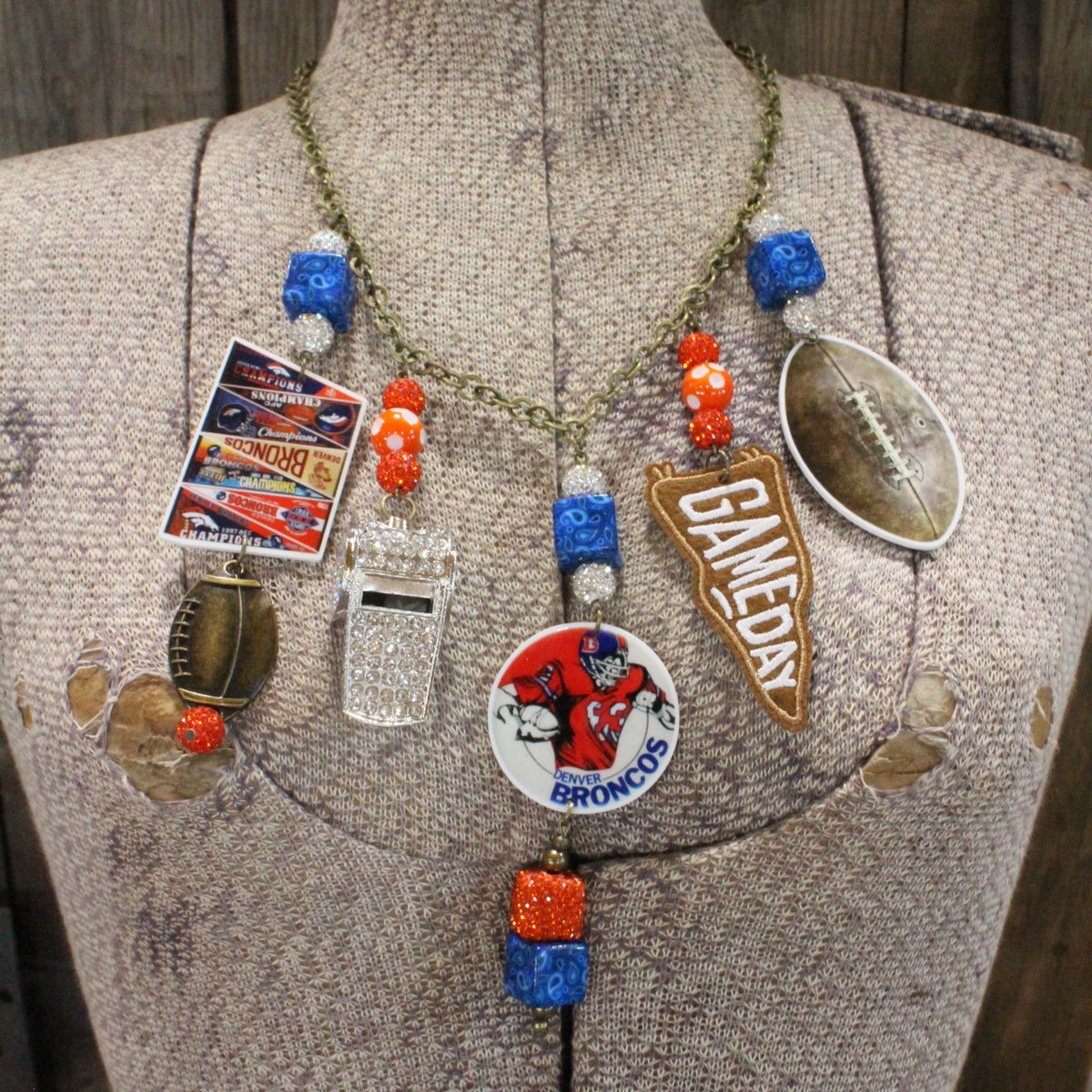 How 'Bout Those Broncos Charm'd Necklace