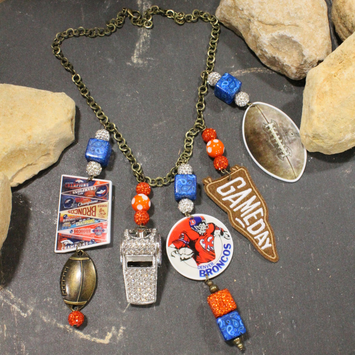 How 'Bout Those Broncos Charm'd Necklace