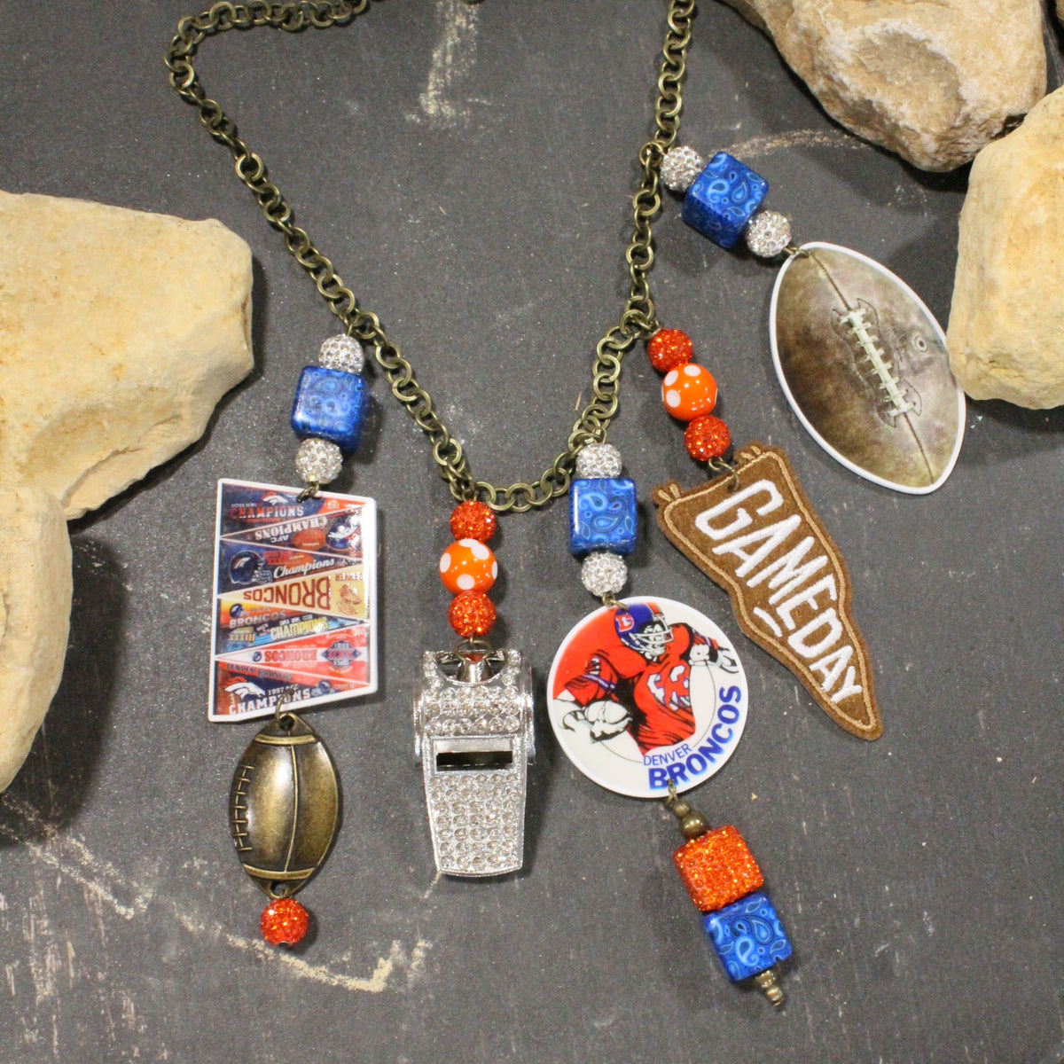 How 'Bout Those Broncos Charm'd Necklace