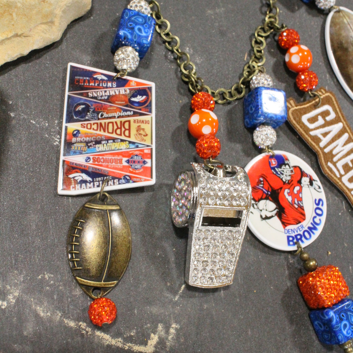 How 'Bout Those Broncos Charm'd Necklace
