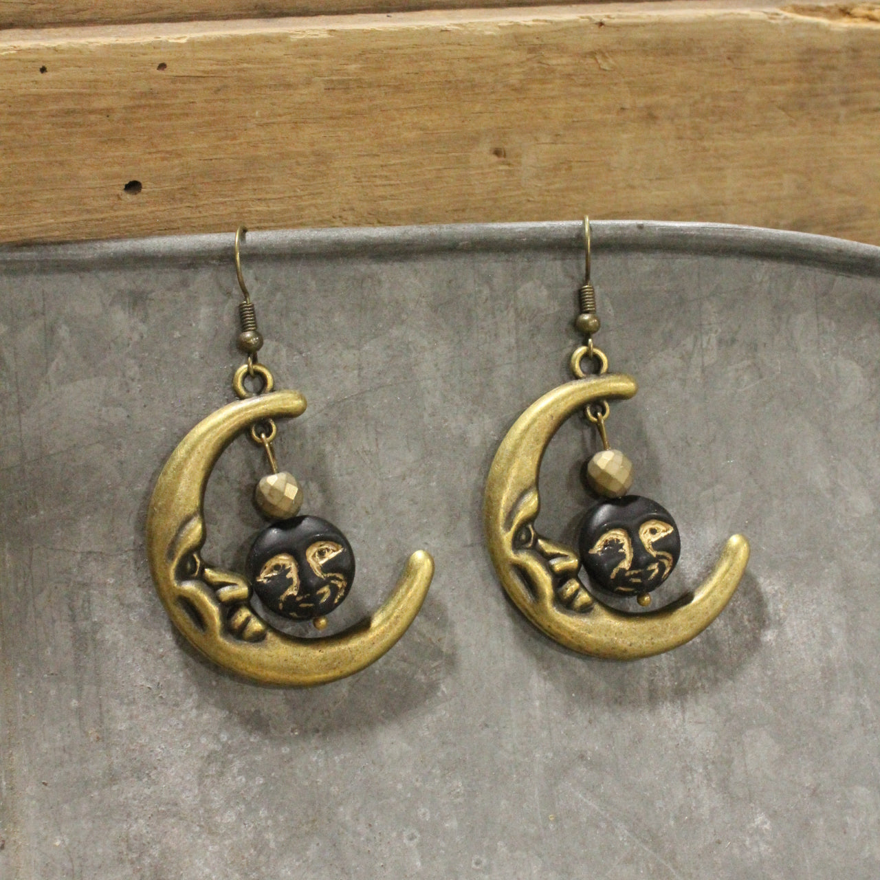 Full Moon Black Skies Dangle Drop Earrings