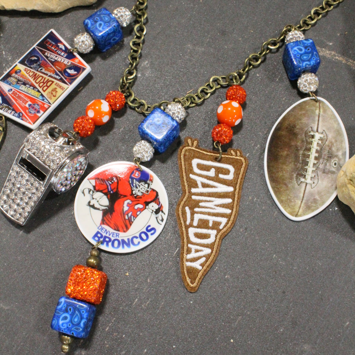 How 'Bout Those Broncos Charm'd Necklace