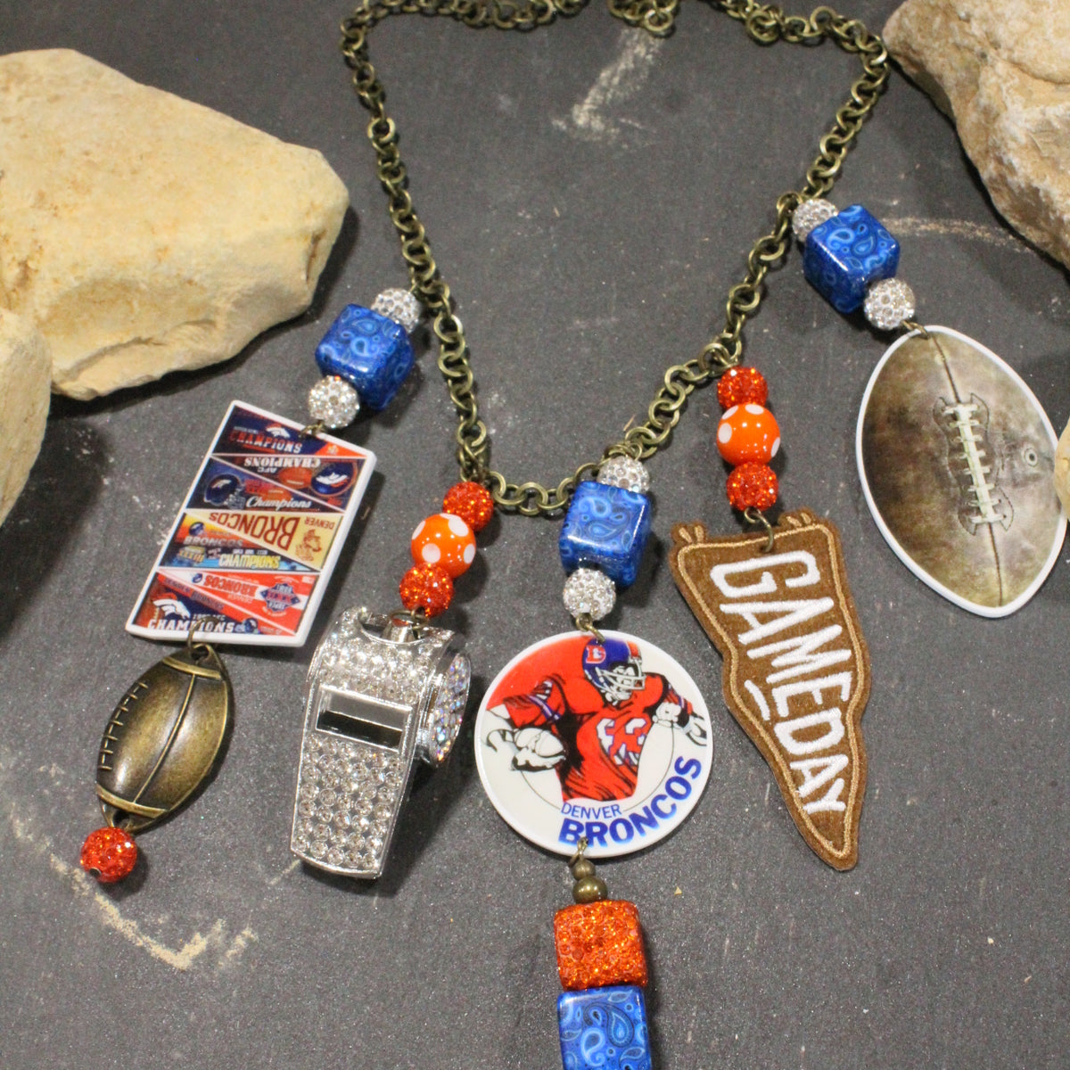 How 'Bout Those Broncos Charm'd Necklace