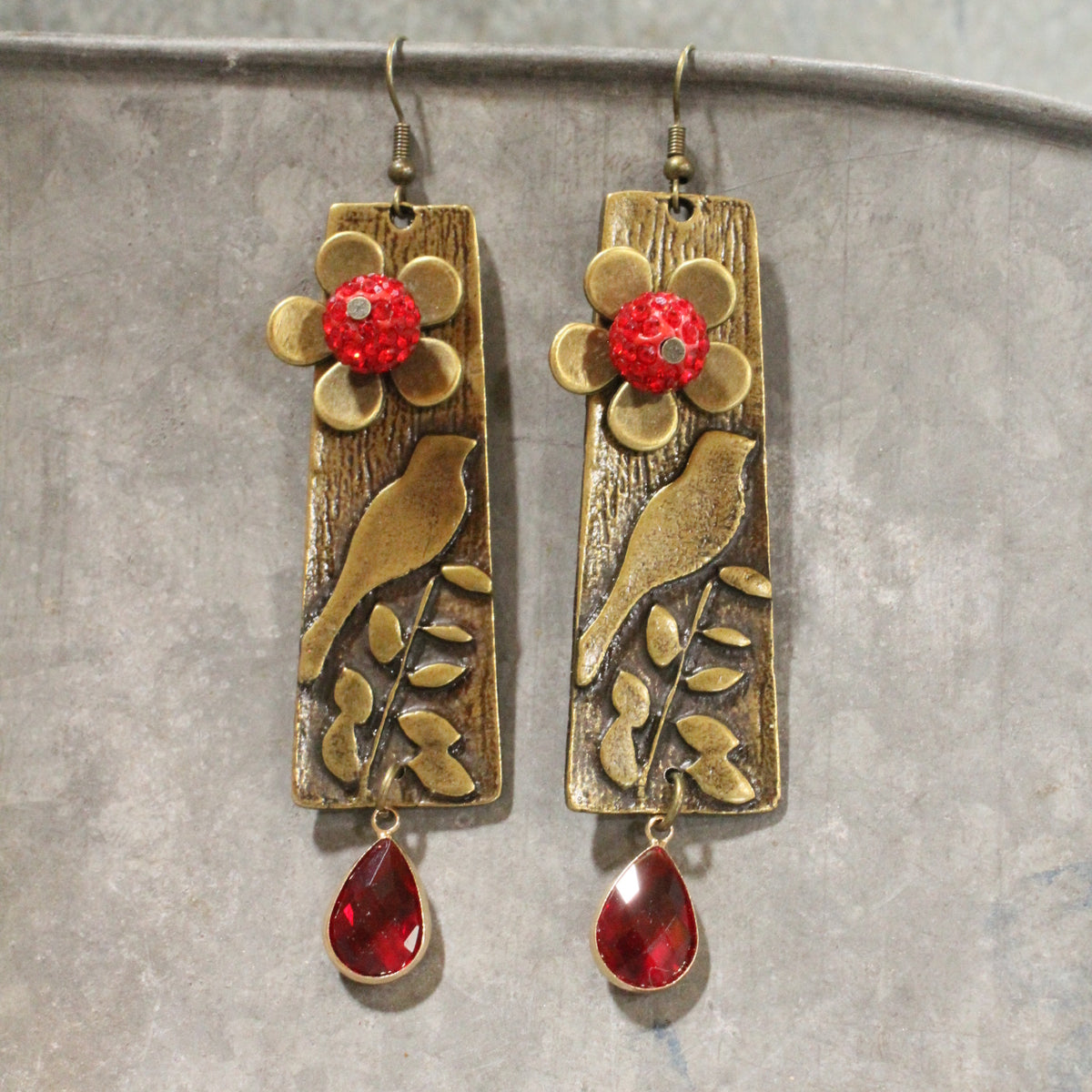Golden Branch Visitors Dangle Earrings