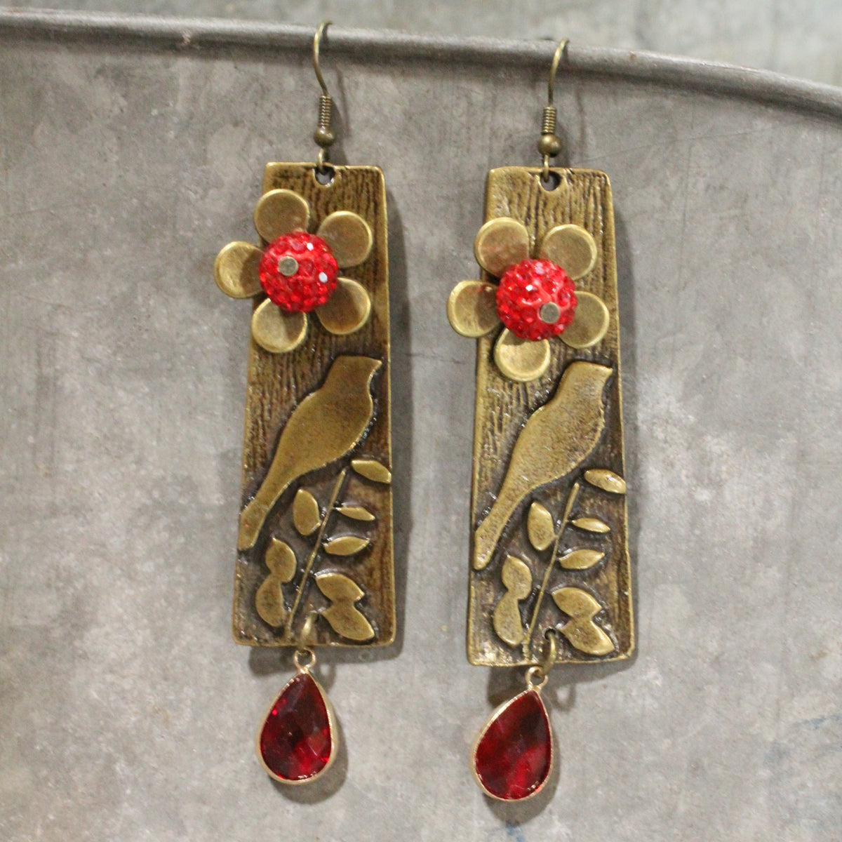 Golden Branch Visitors Dangle Earrings