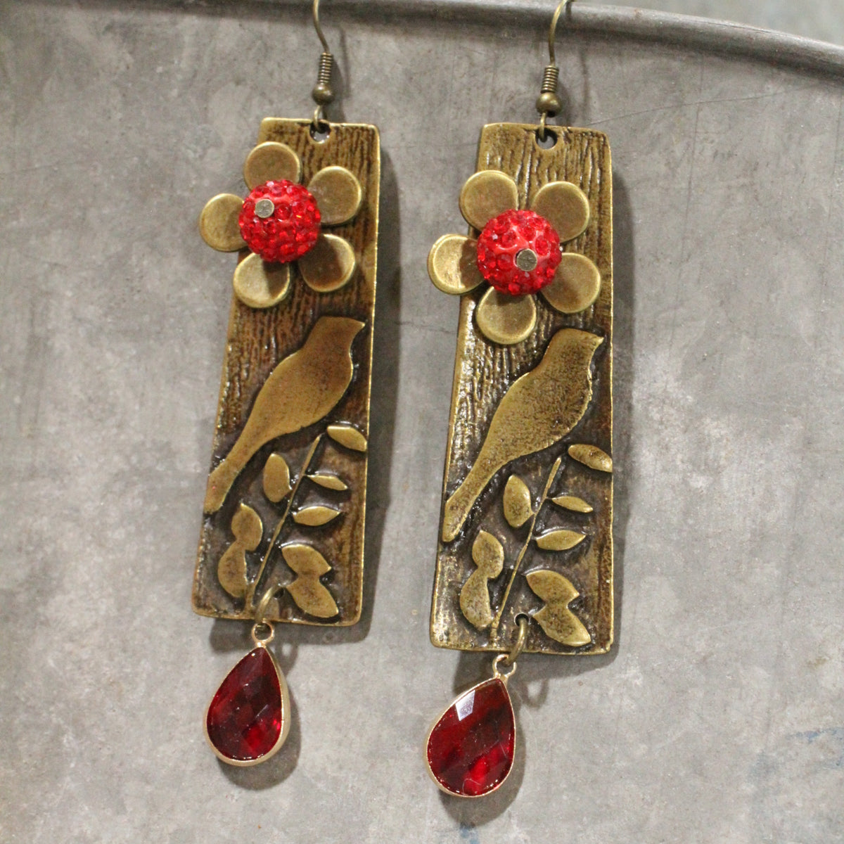 Golden Branch Visitors Dangle Earrings