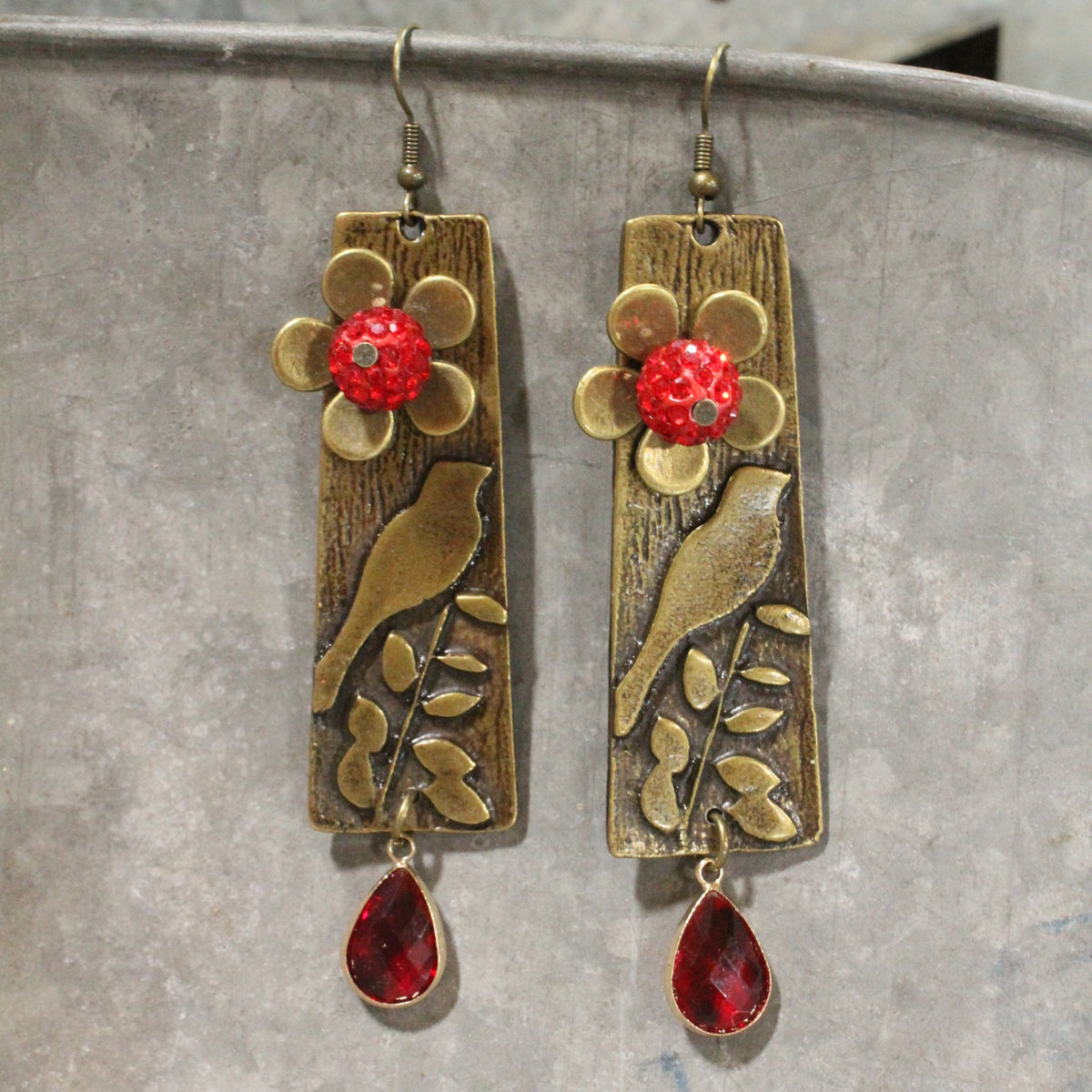Golden Branch Visitors Dangle Earrings