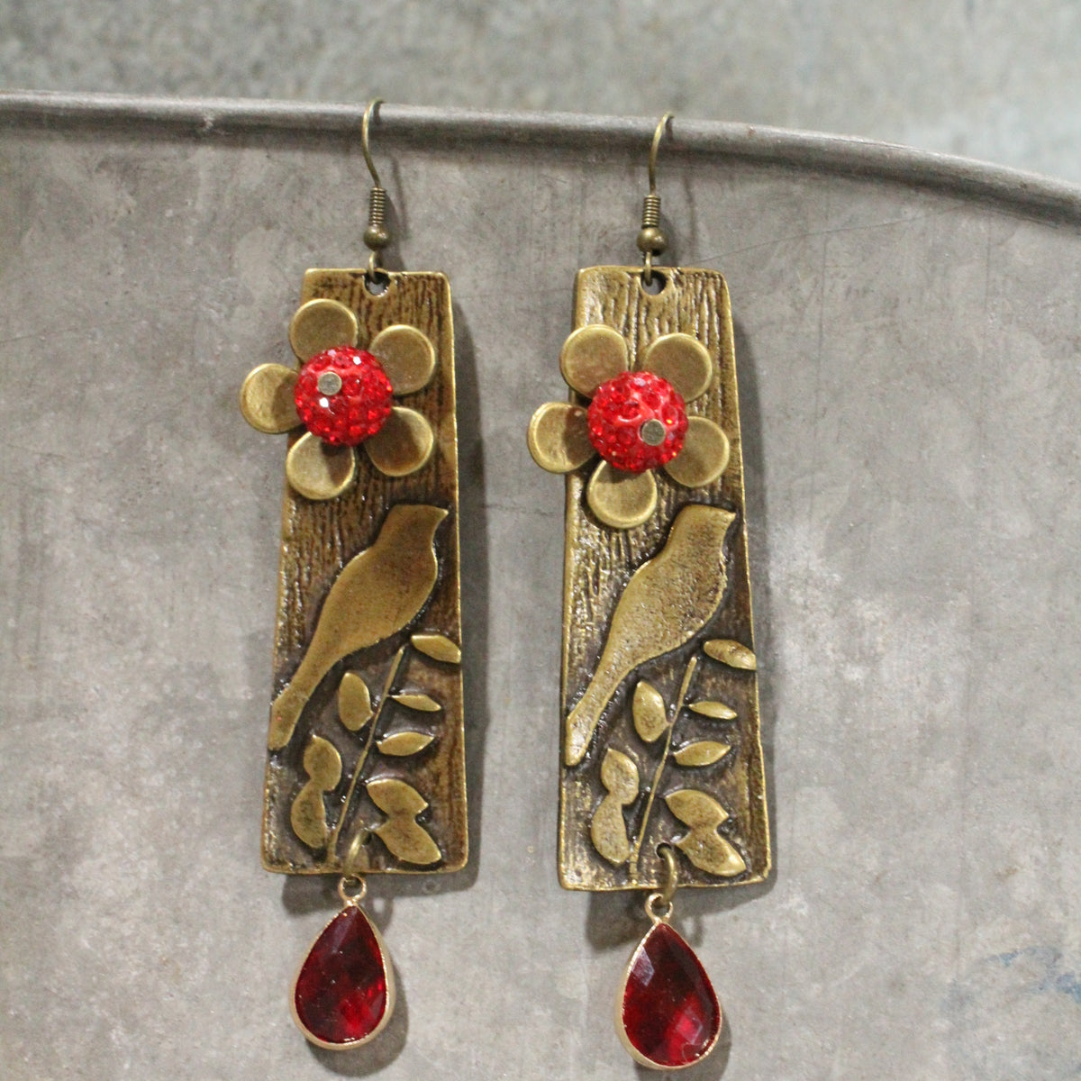 Golden Branch Visitors Dangle Earrings