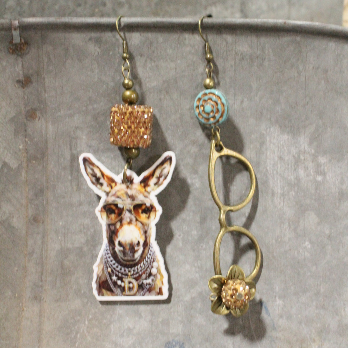 Crazy Donkey Days Dangle Earrings