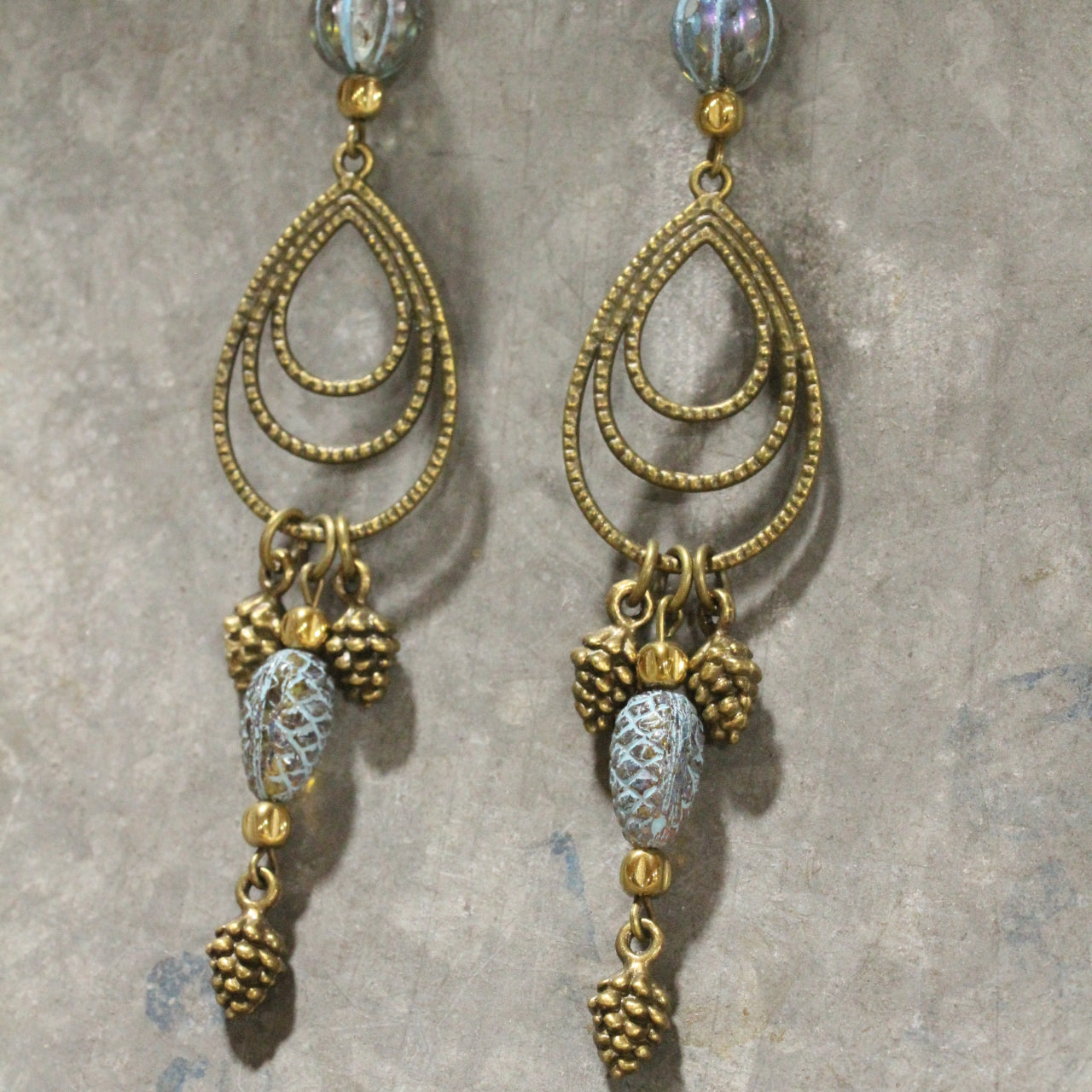 Collecting Pinecones & Pumpkins Dangle Drop Earrings