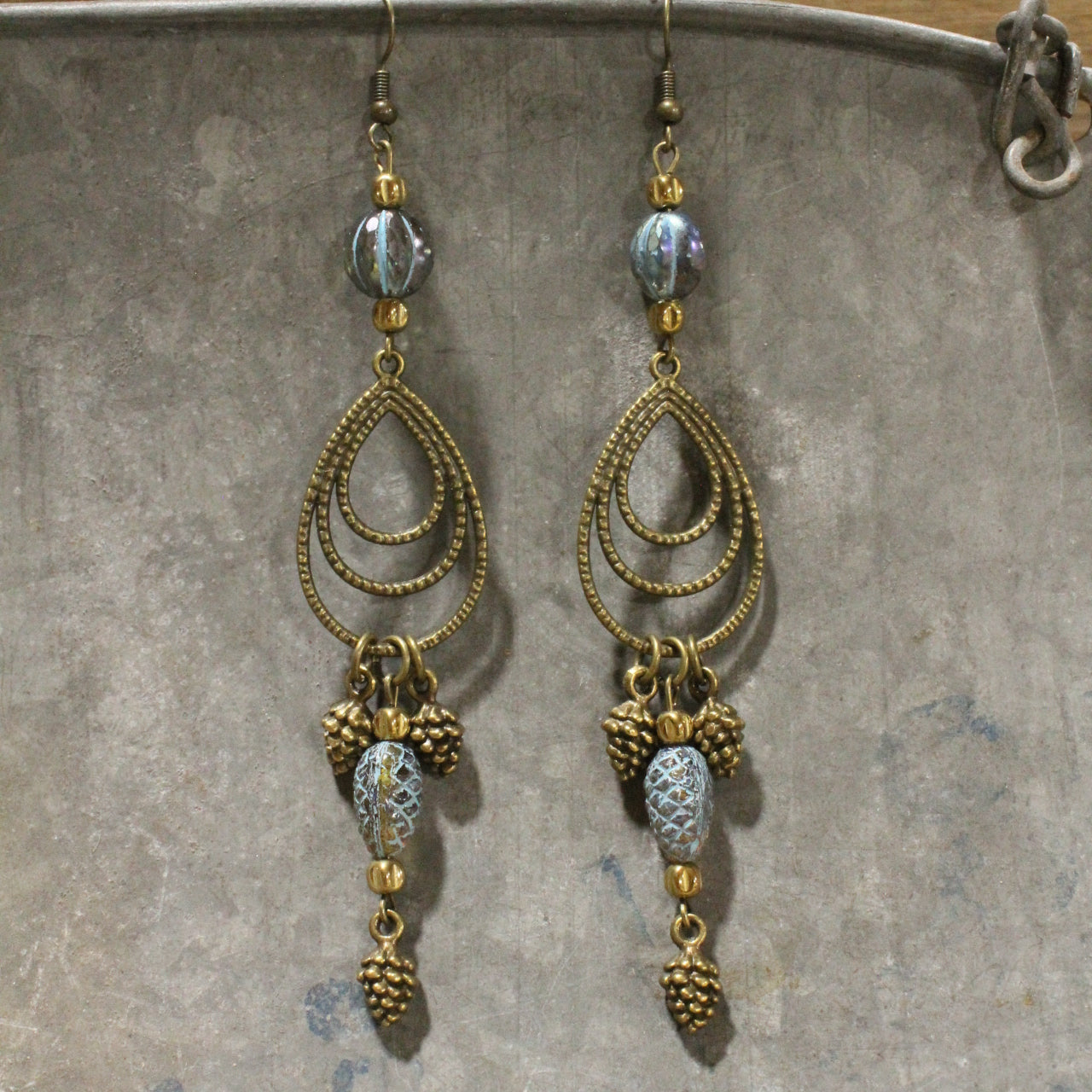 Collecting Pinecones & Pumpkins Dangle Drop Earrings