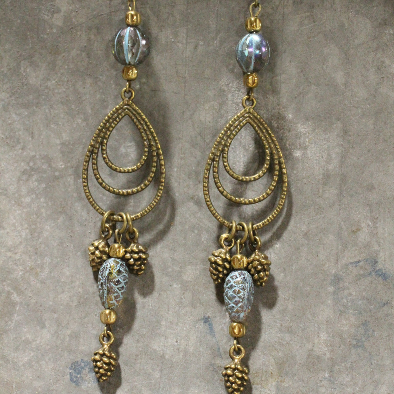 Collecting Pinecones & Pumpkins Dangle Drop Earrings