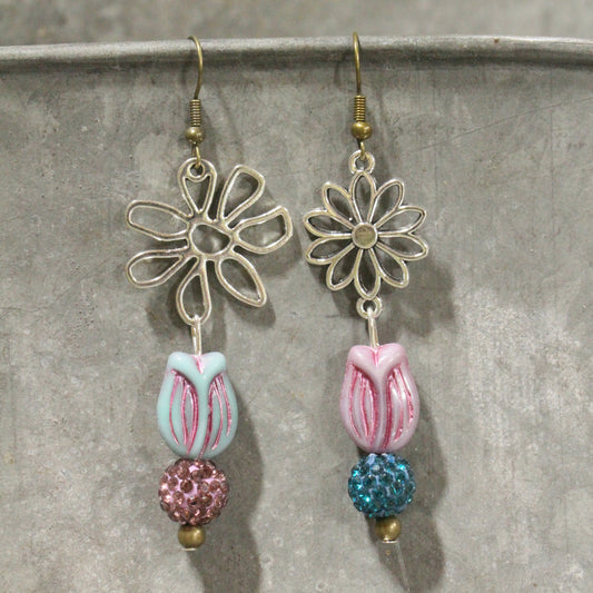 Tiny Tulip Dangle Earrings