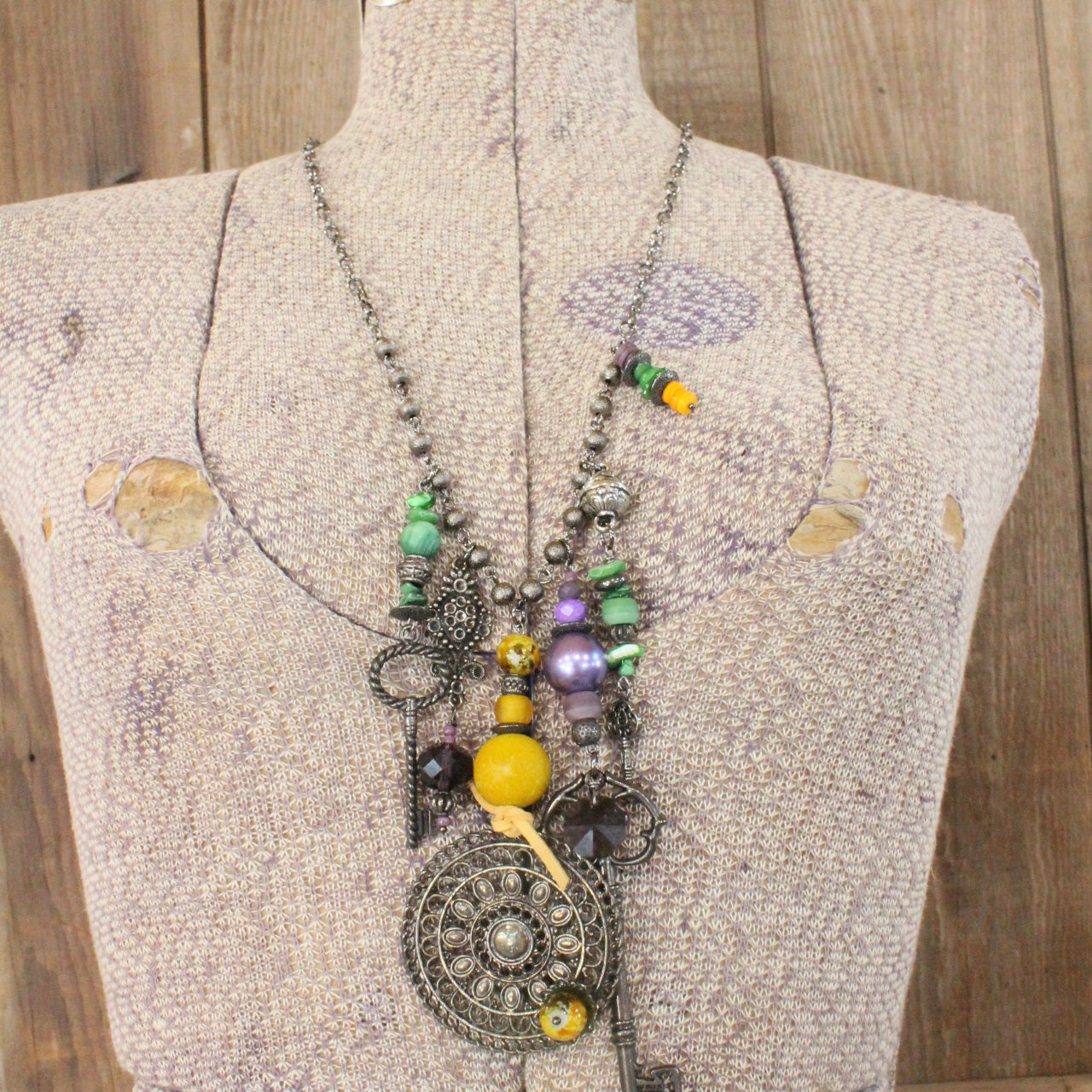 Chunky Fun Mardi Gras Charmed Necklace