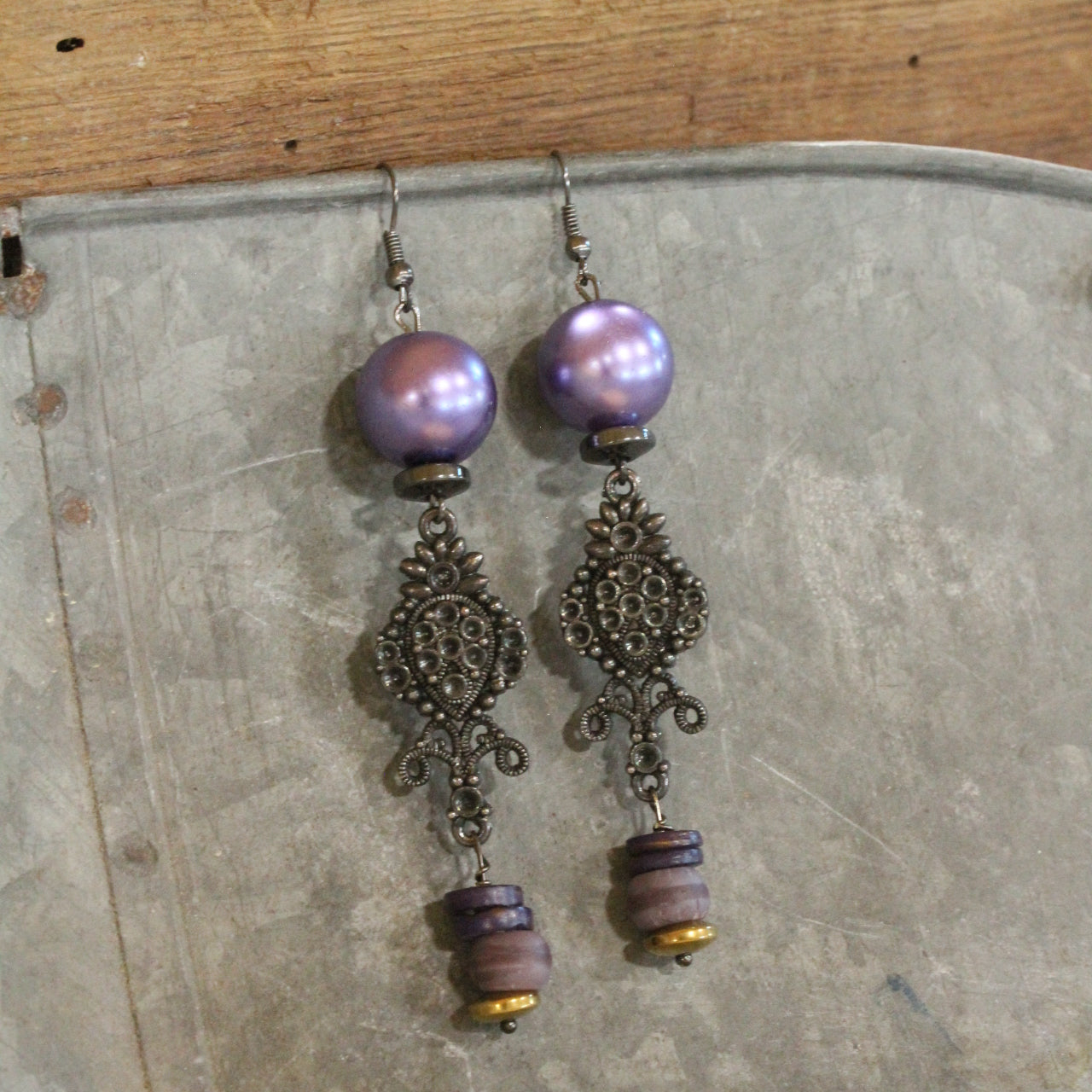 Funky Fun Mardi Gras Charmed Earrings