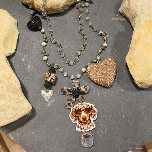 Crazy Dachshund Days Charm'd Necklace