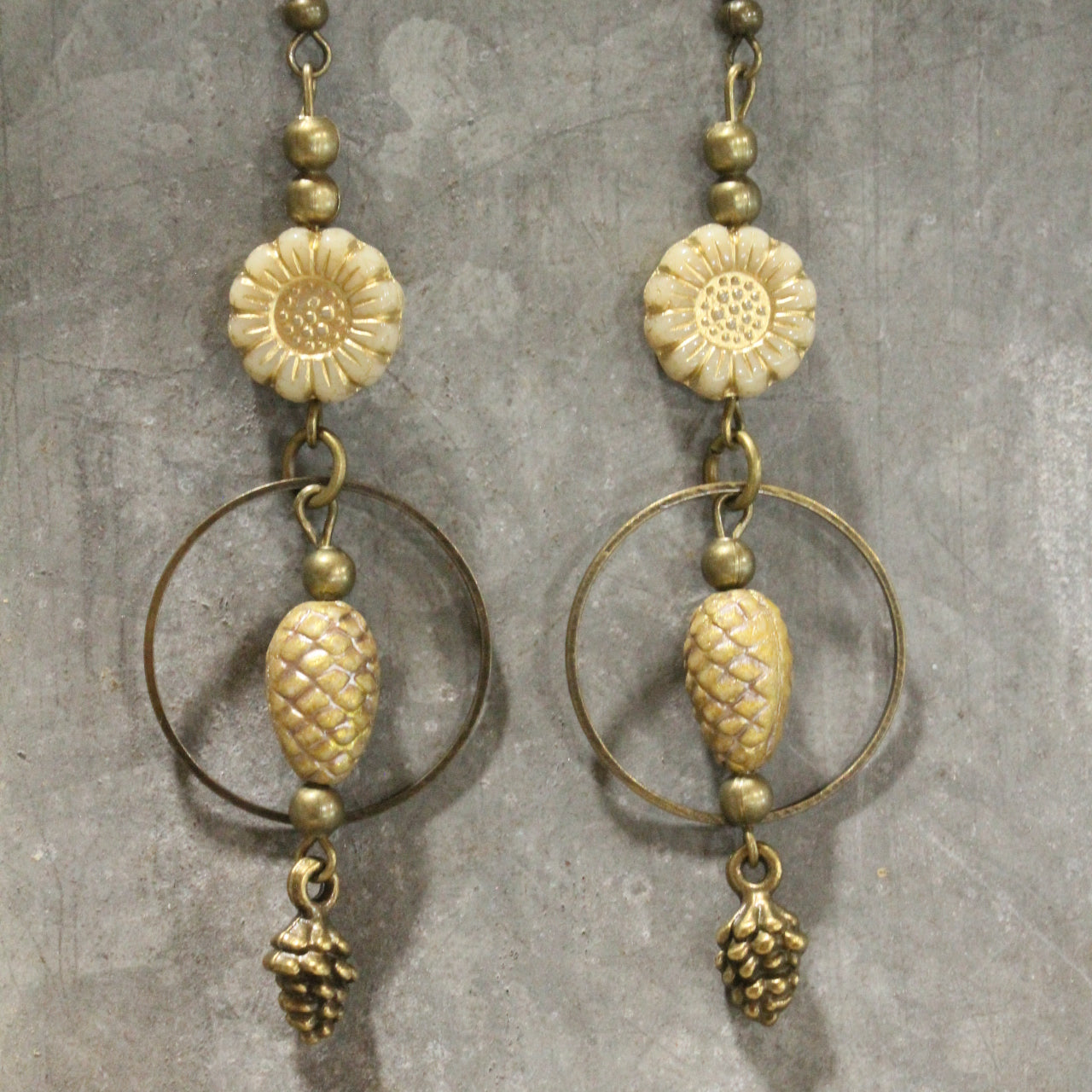 Harvest Season Czech Dangle Drop Earrings