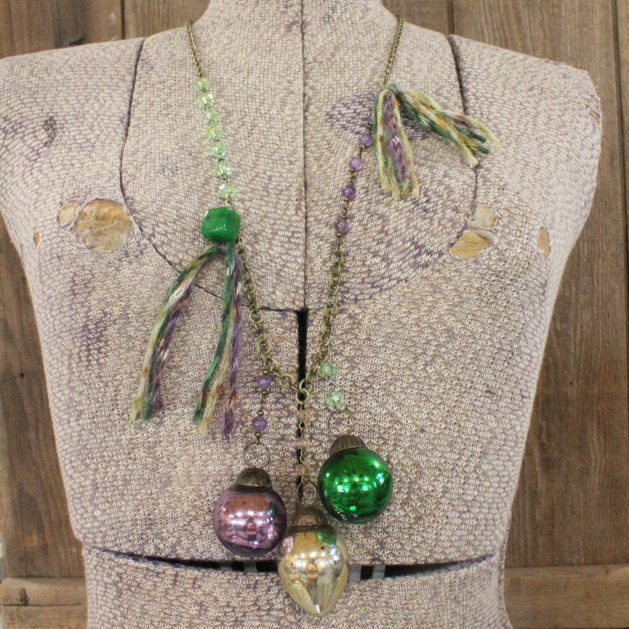 Retro Fun Mardi Gras Charmed Necklace