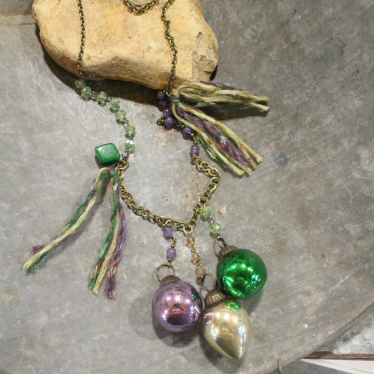 Retro Fun Mardi Gras Charmed Necklace