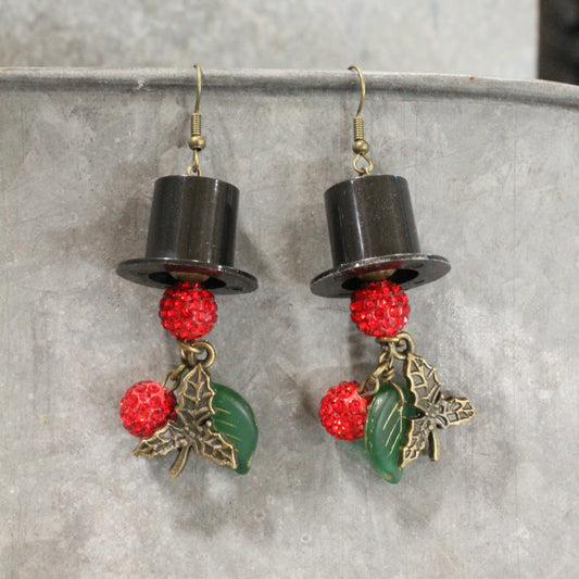 Holly Jolly Snowman Dangle Earrings