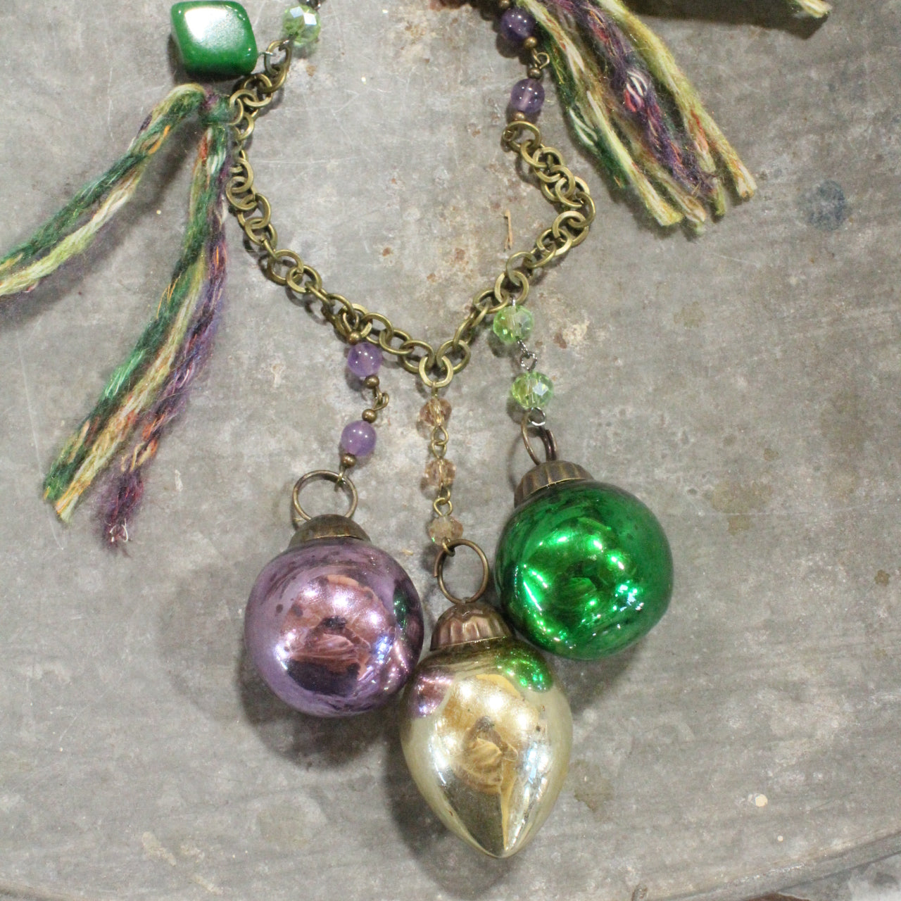 Retro Fun Mardi Gras Charmed Necklace