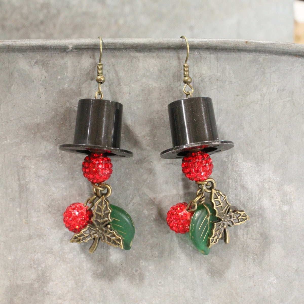 Holly Jolly Snowman Dangle Earrings