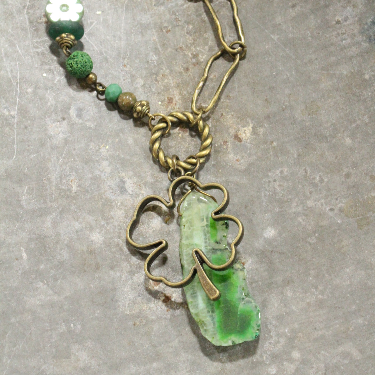 Blarney Stone & All Shamrock Necklace