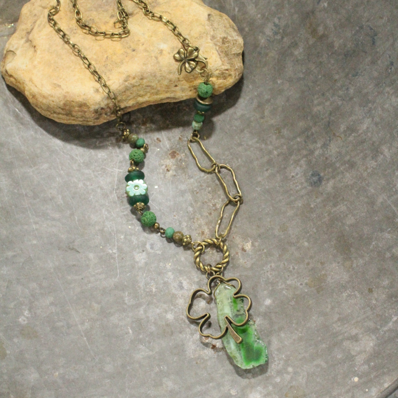 Blarney Stone & All Shamrock Necklace