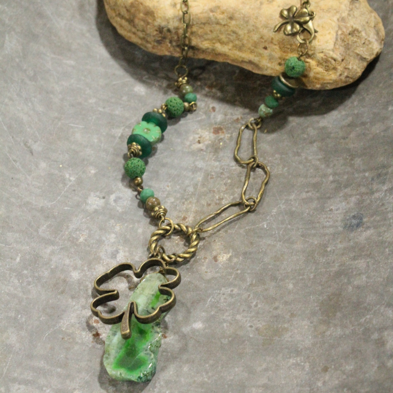 Blarney Stone & All Shamrock Necklace