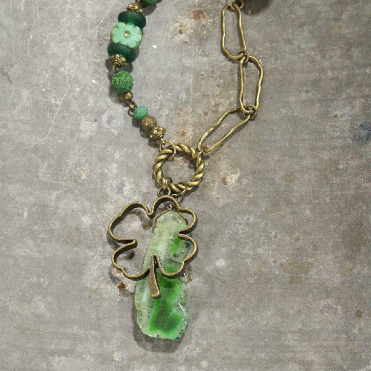 Blarney Stone & All Shamrock Necklace